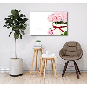 Pembe Güller Cam Tablo 90x60 cm