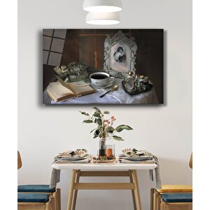 Kitap İnci Natürmort Cam Tablo Book Pearl Still Life 50x70 cm