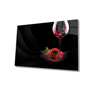 Kadeh Ve Gül Cam Tablo Chalice And Rose 36x23 cm