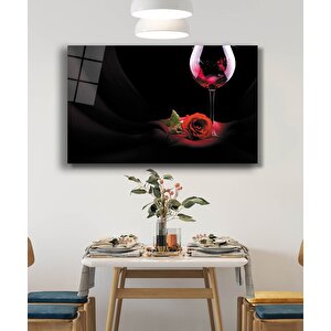 Kadeh Ve Gül Cam Tablo Chalice And Rose 36x23 cm