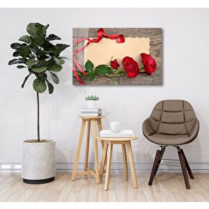 Kırmızı Güller Cam Tablo 50x70 cm