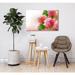 Pembe Güller Cam Tablo 50x70 cm