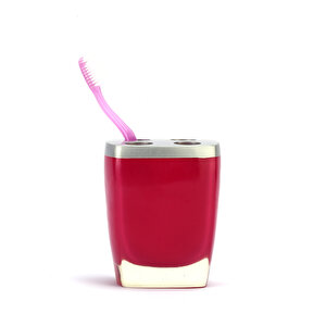Diş Fırçalık Gri Pembe Poliresin