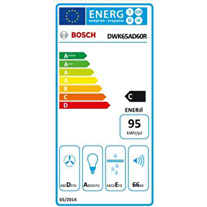 Bosch Dwk65ad60r Siyah Duvar Tipi Davlumbaz