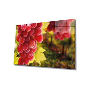 Üzüm Meyve Cam Tablo Grape Art 36x23 cm