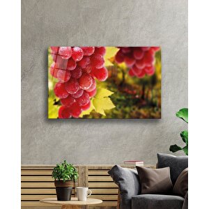 Üzüm Meyve Cam Tablo Grape Art 36x23 cm