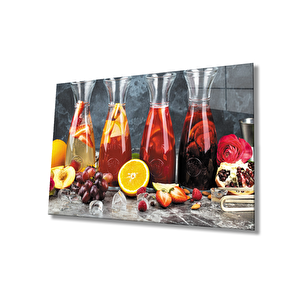 Meyveler Meyve Suyu Mutfak Cam Tablo 90x60 cm