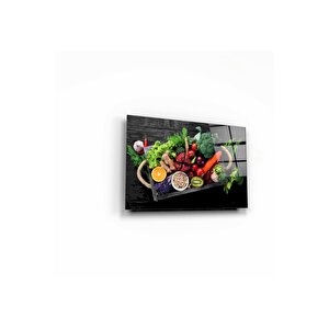 Meyve Ve Sebzeler Cam Tablo 60x90 cm
