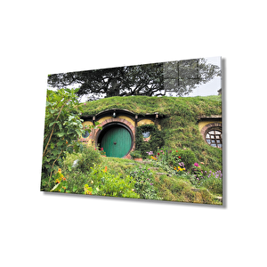 Hobit Evleri Cam Tablo 36x23 cm