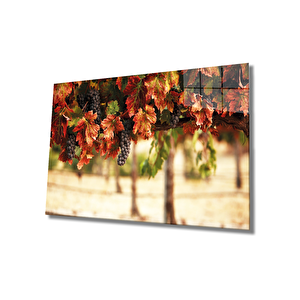 Üzüm Meyve Cam Tablo Grape Art 36x23 cm