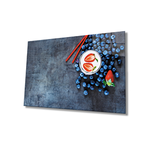 Meyve Cam Tablo Fruits Strawberries 36x23 cm