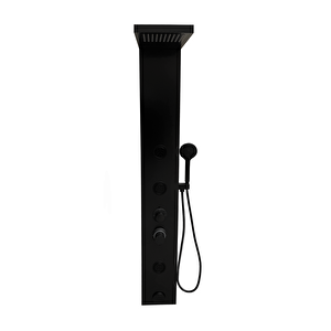 Nerea Lüx Siyah Premium Masajlı Duş Paneli - Dikey Jakuzi -Duş Robotu - El Duşu - Duş Başlığı