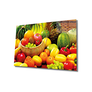 Meyveler Cam Tablo Fruits 50x70 cm