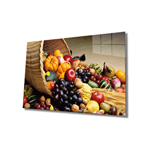 Meyveler Cam Tablo Fruits 50x70 cm