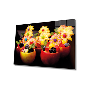 Taze Meyveler Cam Tablo Fresh Fruits Wall Hanging 50x70 cm