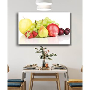 Meyveler Mutfak Natürmort Cam Tablo 90x60 cm