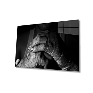 Siyah Beyaz İnsan Fotoğrafları Eller Cam Tablohands 50x70 cm