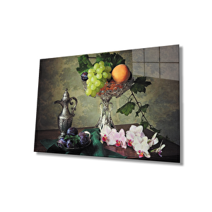 Meyveler Natürmort Cam Tablo Fruits Still Life 36x23 cm