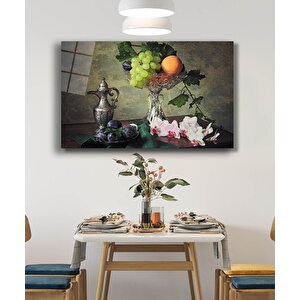 Meyveler Natürmort Cam Tablo Fruits Still Life 36x23 cm