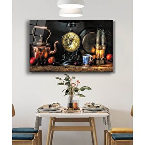 Meyve Ve Mutfak Malzemeleri Görselli Natürmortcam Tablo 50x70 cm