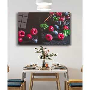 Kırmızı Mor Meyveler Cam Tablo 36x23 cm