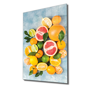 Portakallar Cam Tablo Oranges 90x60 cm