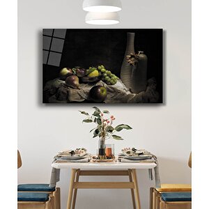 Natürmort Meyveler Cam Tablo Still Life Fruits Table 50x70 cm