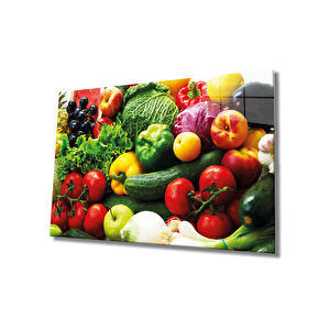 Meyve Ve Sebze Cam Tablo Fruits And Vegetables Art 50x70 cm