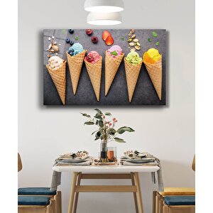 Külahta Meyveli Dondurmalar Cam Tablo 110x70 cm