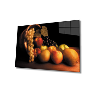 Meyveler Natürmort Mutfak Cam Tablo 50x70 cm