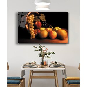 Meyveler Natürmort Mutfak Cam Tablo 50x70 cm