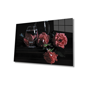 Kırmızı Güller Natürmort Red Roses Still Life 90x60 cm