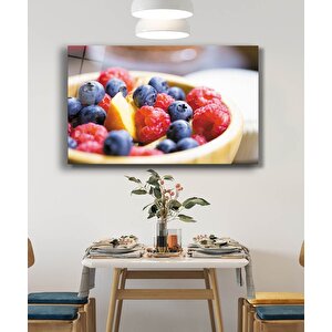 Kırmızı Mor Meyve Cam Tablo Red Purple Fruit 36x23 cm