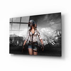 Pubg Kadın Cam Tablo 50x70 cm