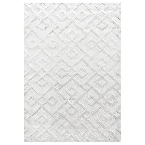 Oturma Odası Halısı, High-low Efektli, Krem Boho Halı, Kolay Bakım 280x370 cm