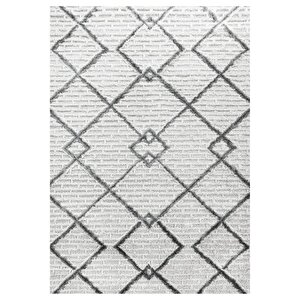 Oturma Odası Halısı, High-low Efektli, Krem Boho Halı, Kolay Bakım 60x110 cm