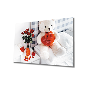 Ayıcık Cam Tablo 36x23 cm