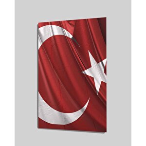 Türk Bayrağı Cam Tablo 36x23 cm