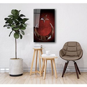 Türk Bayrağı Cam Tablo 90x60 cm