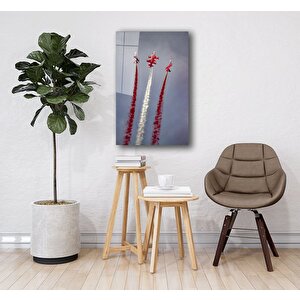 Türk Uçakları Cam Tablo 36x23 cm