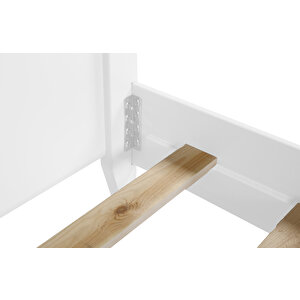 Rüzgar Modern İnci Beyaz Tek Kişilik Karyola 120x200