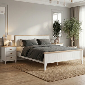 Uren Modern Beyaz Tek Kişilik Karyola 90x200 cm