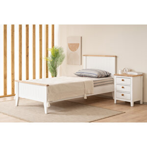 Uren Modern İnci Beyaz Tek Kişilik Karyola 90x200