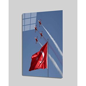 Türk Bayrağı Ve Uçakları 50x70 cm