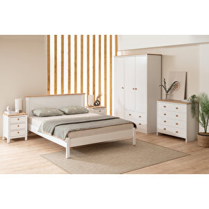 Bli̇nk Modern İnci Beyaz Çift Kişilik Karyola 160x200