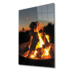 Ateş Cam Tablo Fire Painting 36x23 cm