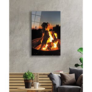 Ateş Cam Tablo Fire Painting 36x23 cm