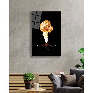 Ateş Gösterisi Yapan Adamcam Tablo 50x70 cm