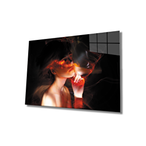Ateş Ve Kadın Cam Tablofire And 50x70 cm