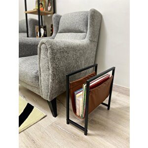 Tria Home Mercan Koltuk Yanı Dergilik/gazetelik/kitaplık (kahve)